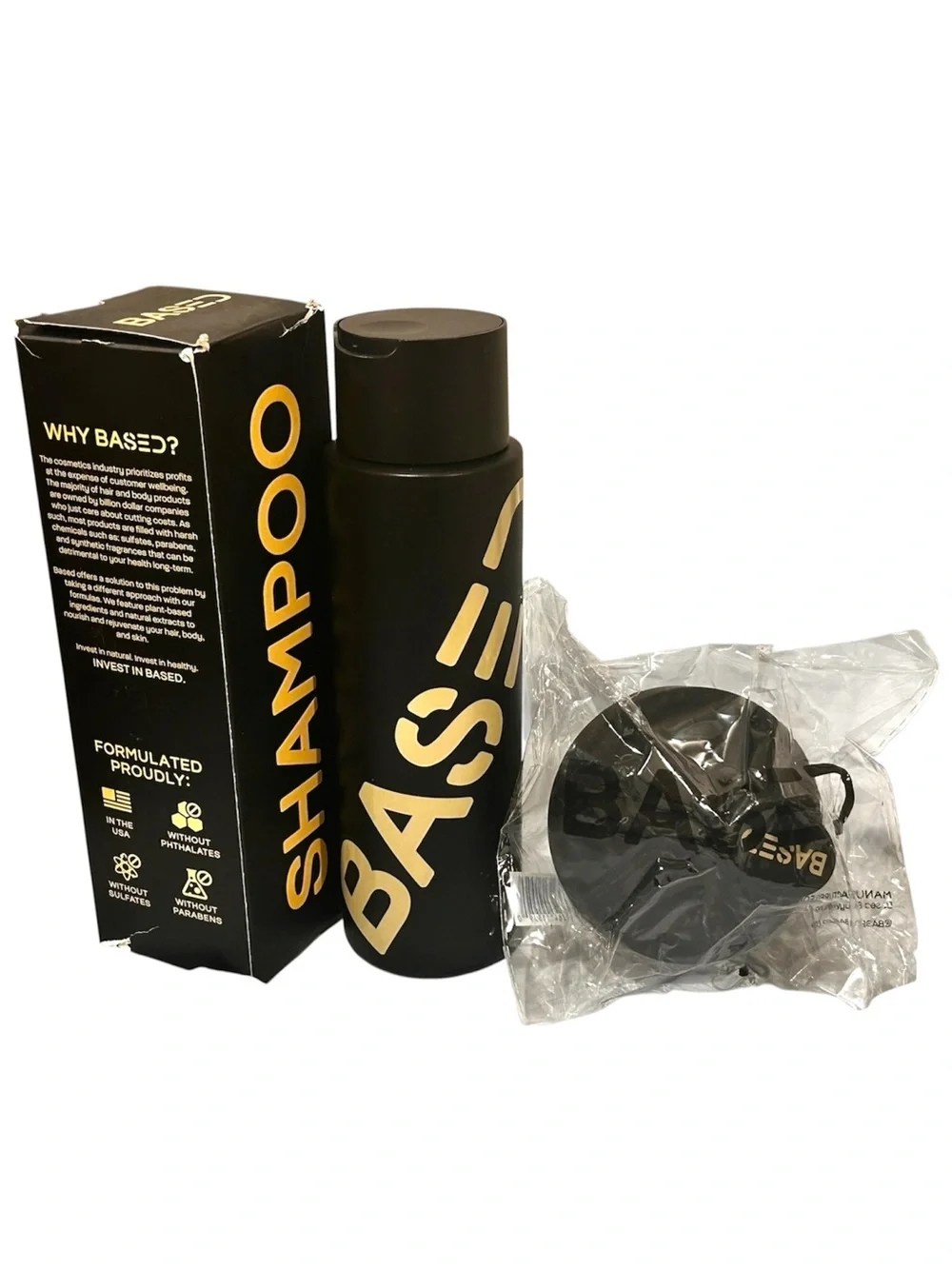 BASED Bodyworks Shampoo 12oz + Silicone Scalp Scrubber Hair Care Bundle